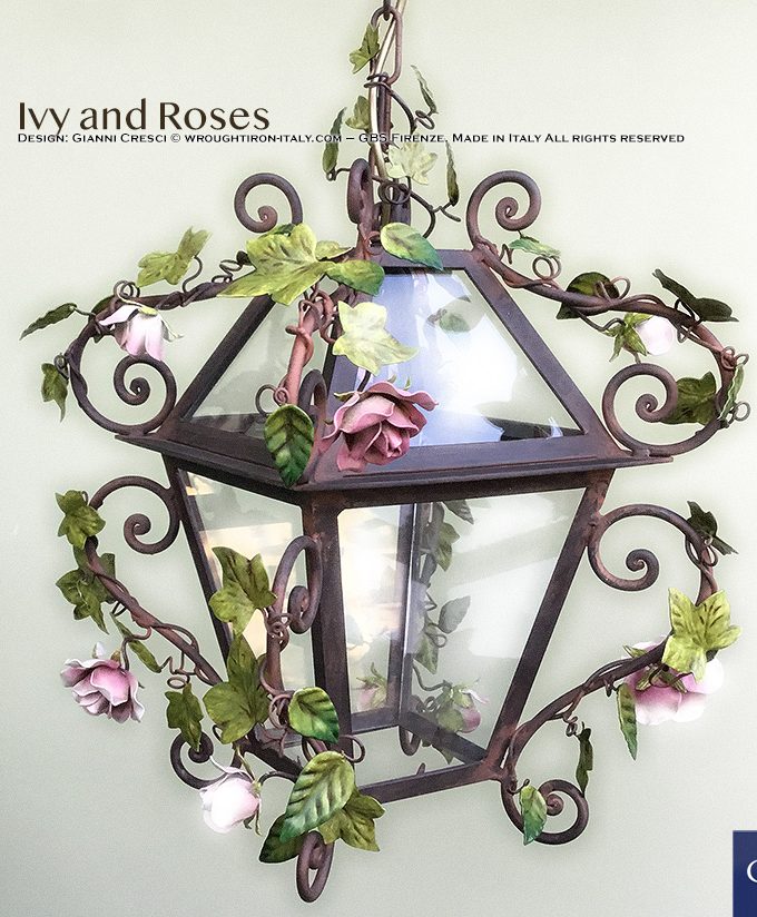 Lanterna Romantica Edera e Rose