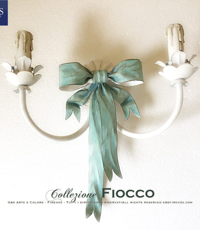 Applique Fiocco 2 luci – Avorio e Biscotto