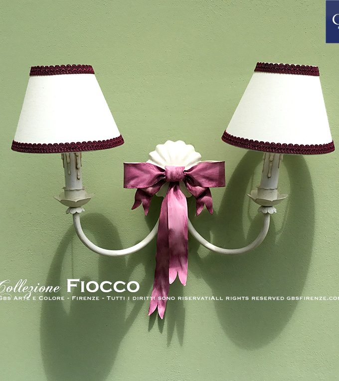 Applique Fiocco 2 luci – Avorio e Biscotto