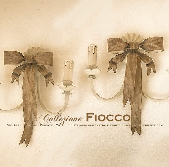 Applique Fiocco 2 luci – Tempera o smalto. Colori personalizzati