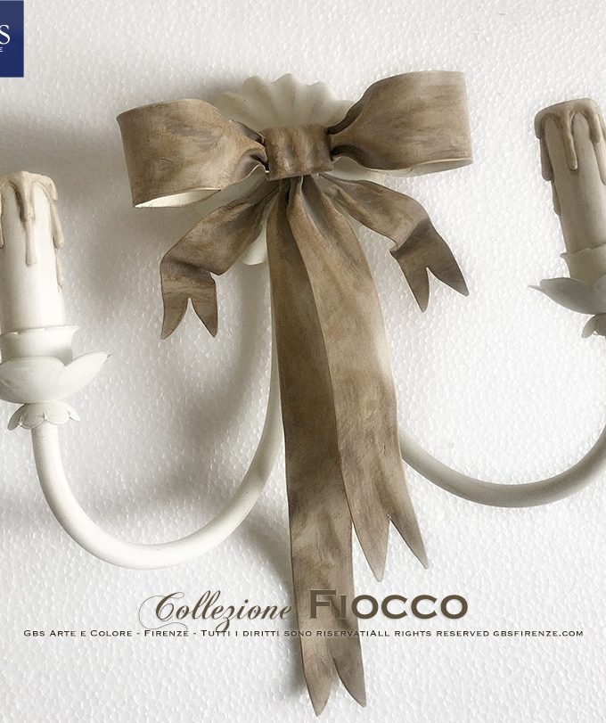 Applique Fiocco 2 luci – Tempera o smalto. Colori personalizzati