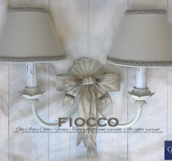 Applique Fiocco 2 luci – Avorio e Biscotto