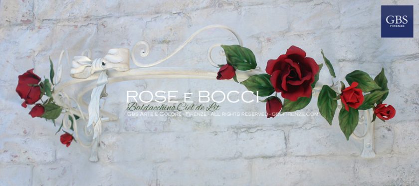 Ciel de lit Rose e Bocci. Baldacchino romantico