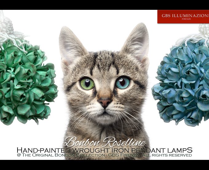 Bonbon Roselline. Sospensione in tempera a 1 Luce