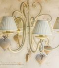 Lampadario Cuori a 6 luci. Ferro battuto. GBS. Tempera Avorio Inglese