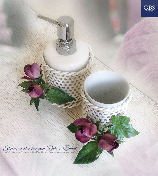 Accessori per il bagno, Rose e Bocci. Ferro battuto. GBS