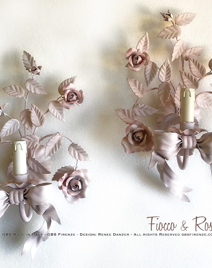 Applique Fiocco e Rose. A 1 Luce