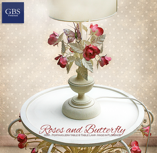 Lampada da comodino. Collezione Rose e farfalla. - GBS STORE - Il negozio  online di GBS Firenze