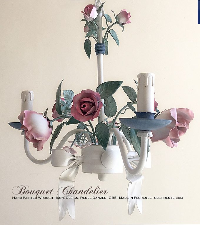 Lampadario Bouquet a 3 Luci in Tempera