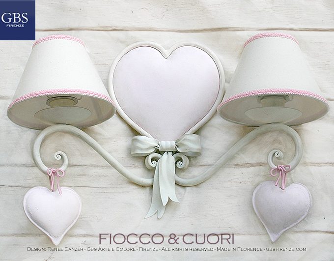 Applique Fiocco e Cuori. 2 Luci