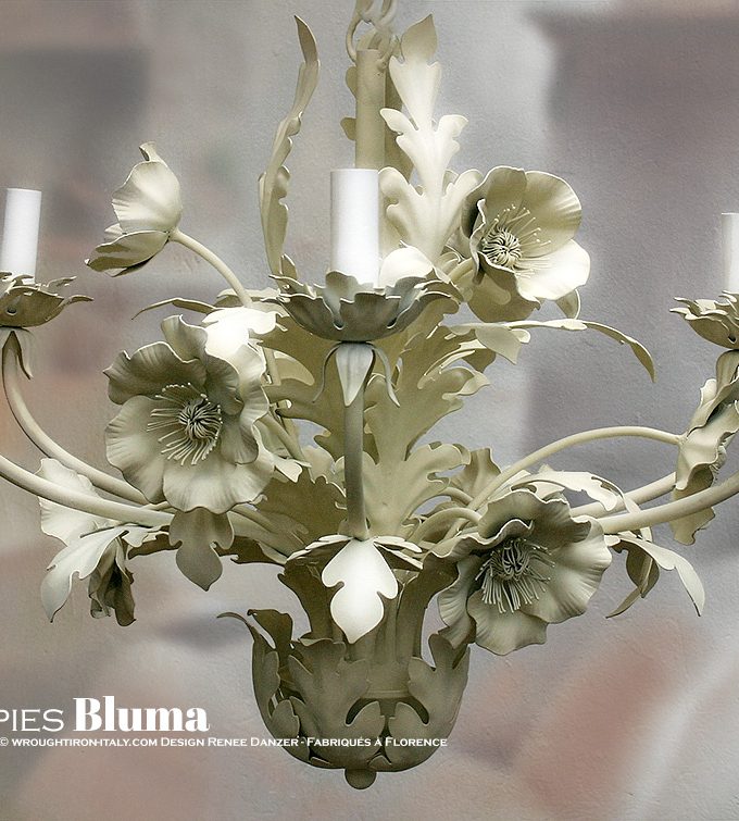 Lampadario Poppies Bluma. 6 Luci. Papaveri