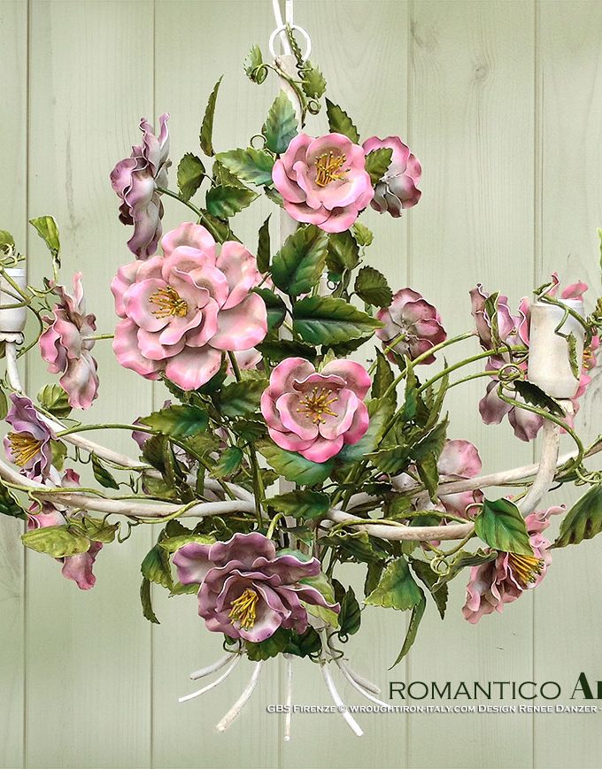 Romantico d’Anemoni. Lampadario a 5 Luci