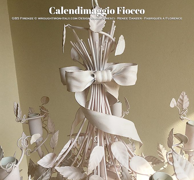 Lampadario Calendimaggio Fiocco. 5 Luci. Bijoux doppio Fiocco