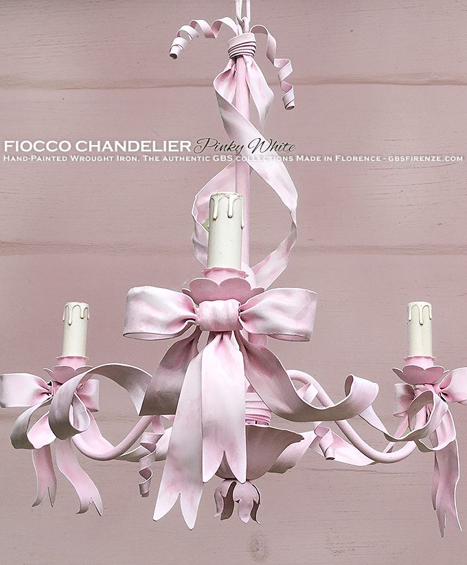 Lampadario Fiocco 3 Luci. Tempera White Pinky