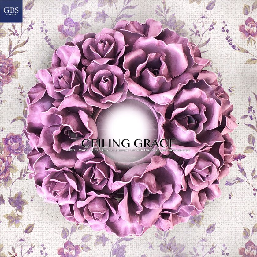 Celing Grace. Plafoniera di Rose. Design Gianni Cresci