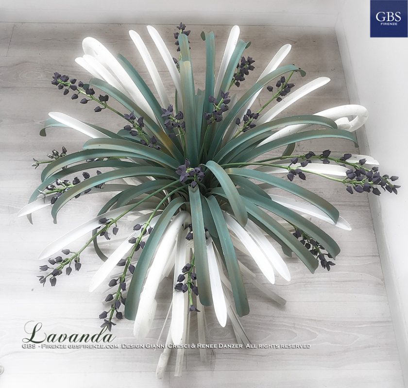 Tavolo Covone di Lavanda. Ferro battuto e decorato a mano. Design Gianni Cresci & Renee Danzer