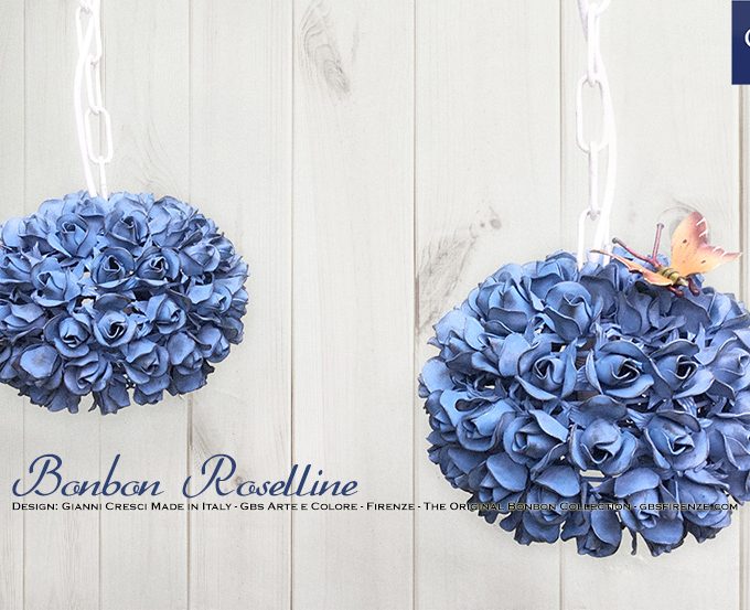 Bonbon Roselline. Sospensione a 1 Luce. Con catena o stelo rigido