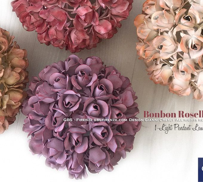 Bonbon Roselline. Sospensione a 1 Luce. Con catena o stelo rigido