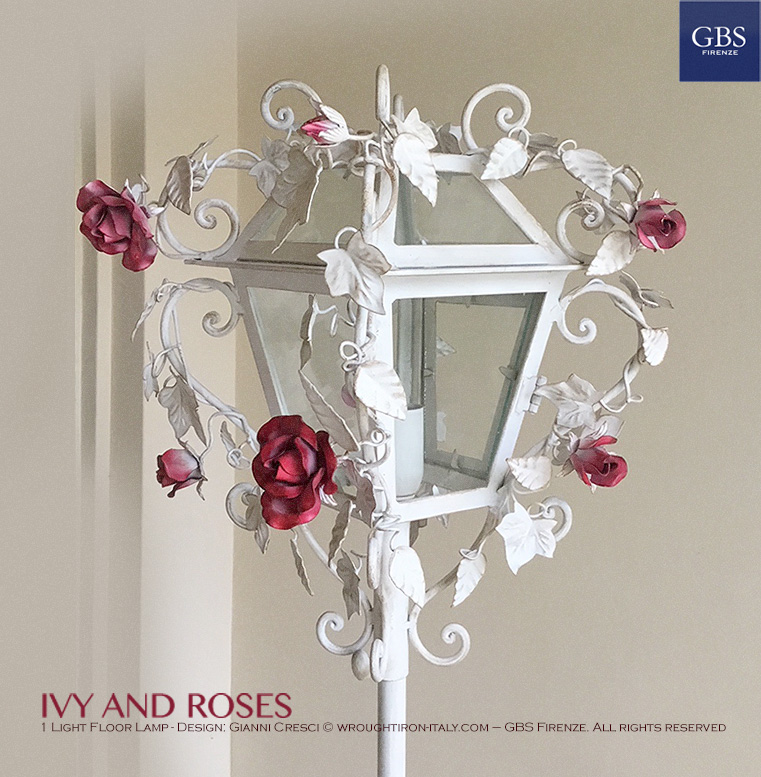 Ivy and Roses. 1 Light Floor Lamp - Design: Gianni Cresci © GBS Firenze. Made in Italy