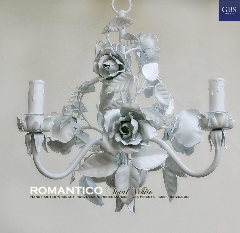 Romantico a 3 Luci. Total White. Smalto Bianco