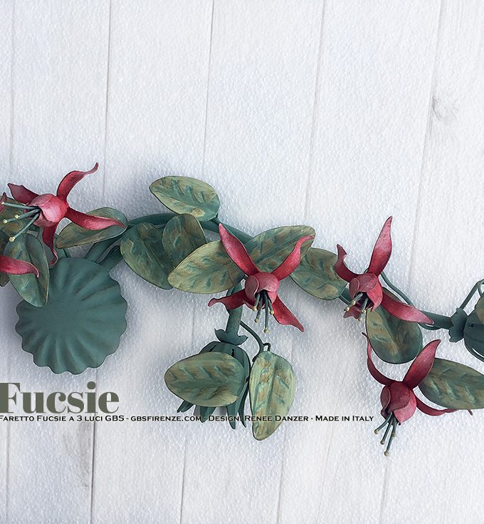 Tralcio di Fucsie. Applique – Plafoniera con tre faretti