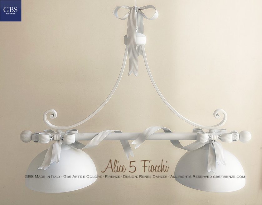 Alice 5 Fiocchi. Lampadario Sospensione. Tempera