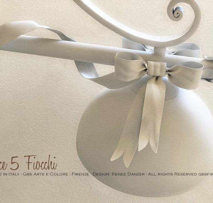 Alice 5 Fiocchi. Lampadario Sospensione. Tempera